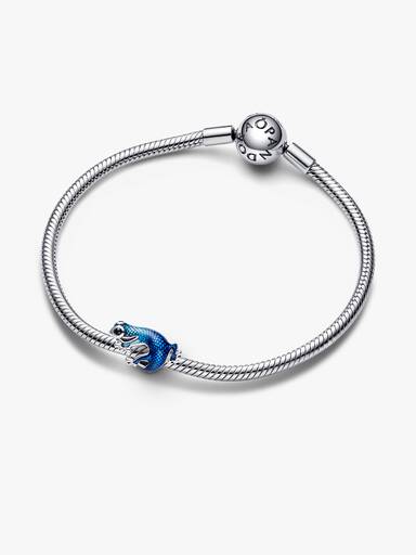 Metallic-Blaues Gecko Charm