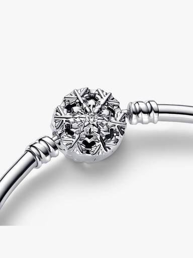 Pandora Moments Funkelnder Schneeflocken-Verschluss Armreif