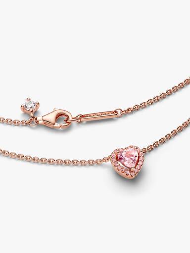 Rosafarbenes Herz Collier