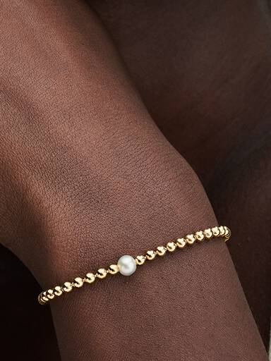 Behandelte Süßwasserzuchtperle & Kugeln Armband
