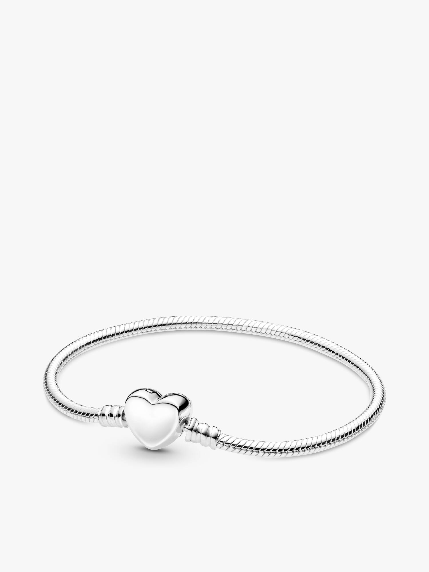 Pandora Moments gravierbarer Herz-Verschluss Schlangen-Gliederarmband
