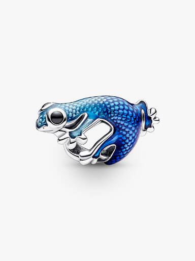 Metallic-Blaues Gecko Charm
