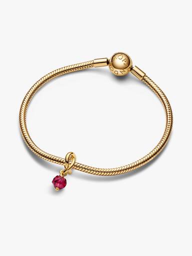 Facettierter Echtroter Ewigkeitskreis Charm-Anhänger