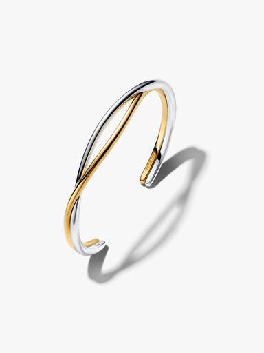 Verschlungener Offener Bicolor Armreif