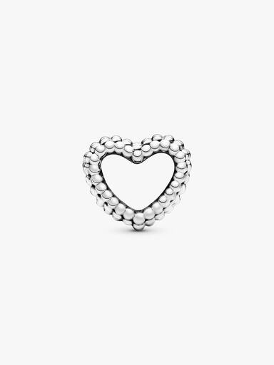 Offenes Metallperlen Herz Charm