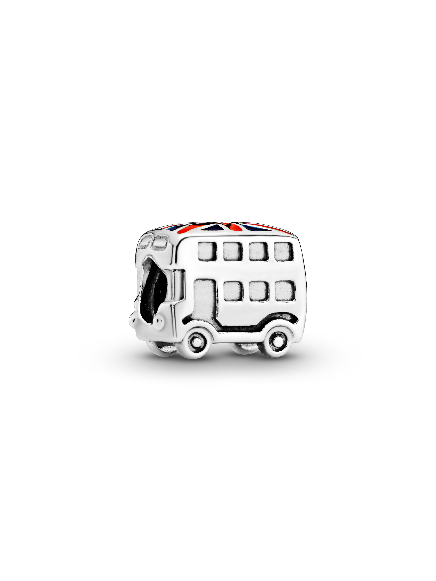 Londoner Bus mit Britischer Flagge Charm | Sterling-Silber