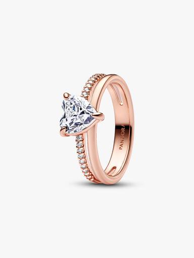 Doppelband Herz Ring