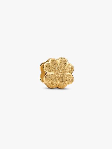Strukturiertes Kleeblatt Mini-Charm