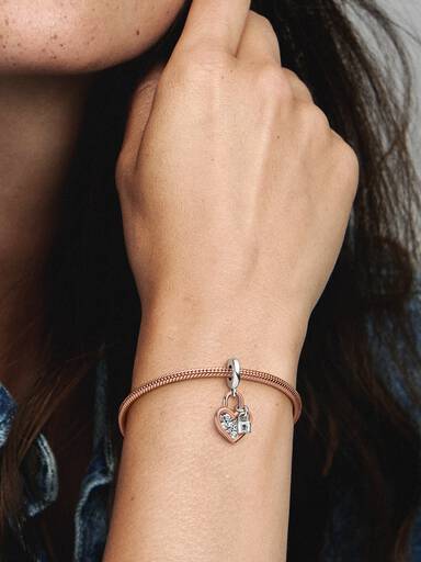 Herzschloss Doppelter Charm-Anhänger