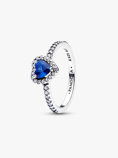 Erhabenes Prinzessinnenblaues Herz Ring