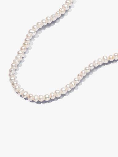 Behandelte Süßwasserzuchtperlen Collier-Halskette mit T-Verschluss