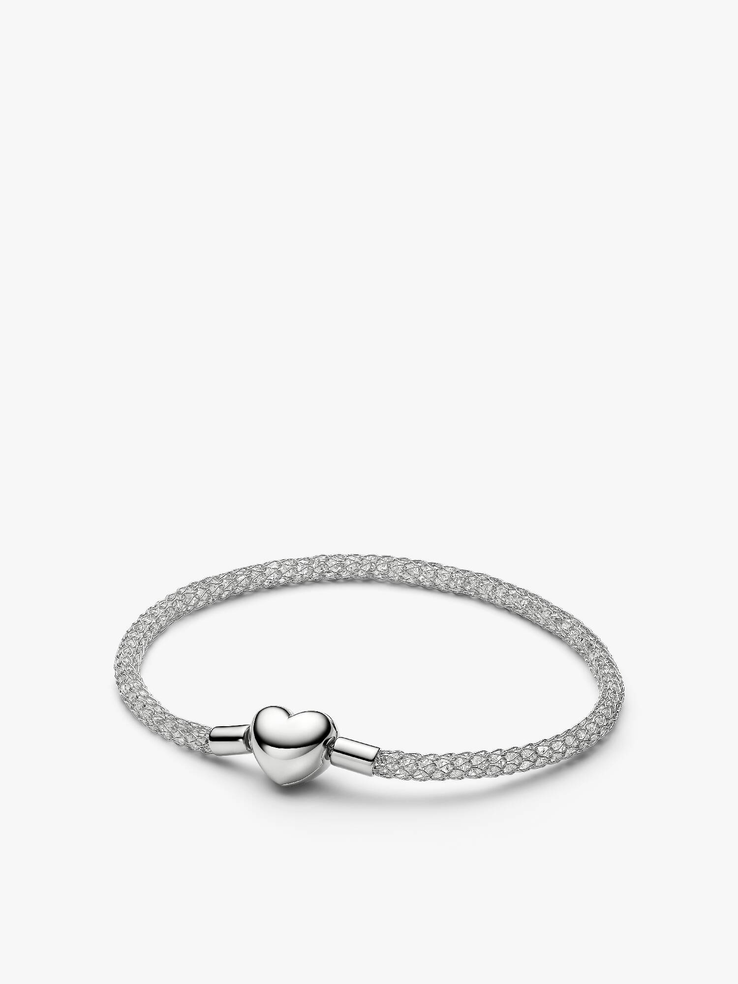 Funkelndes Herzverschluss Mesh-Armband 