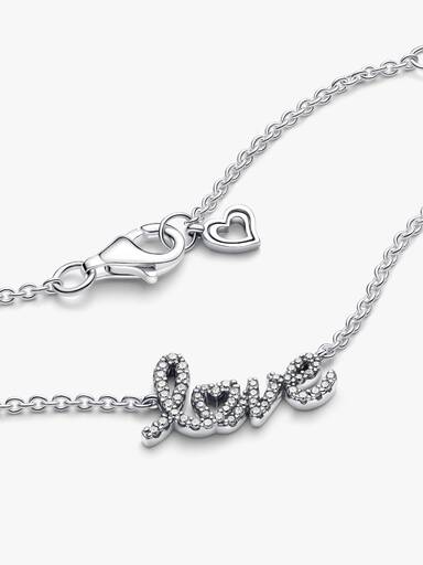 Funkelnde Handgeschrieben Love Collier-Halskette