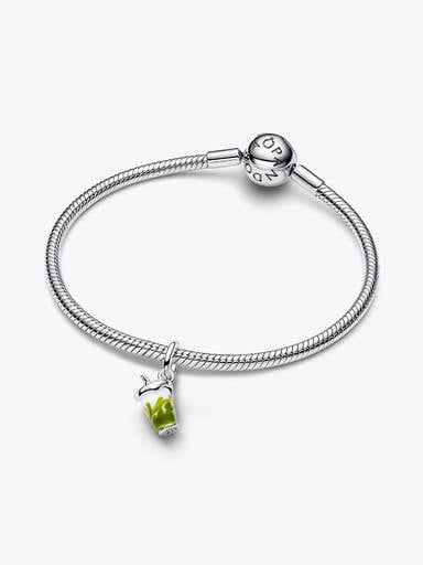 Iced Matcha Latte Murano-Glas Charm-Anhänger