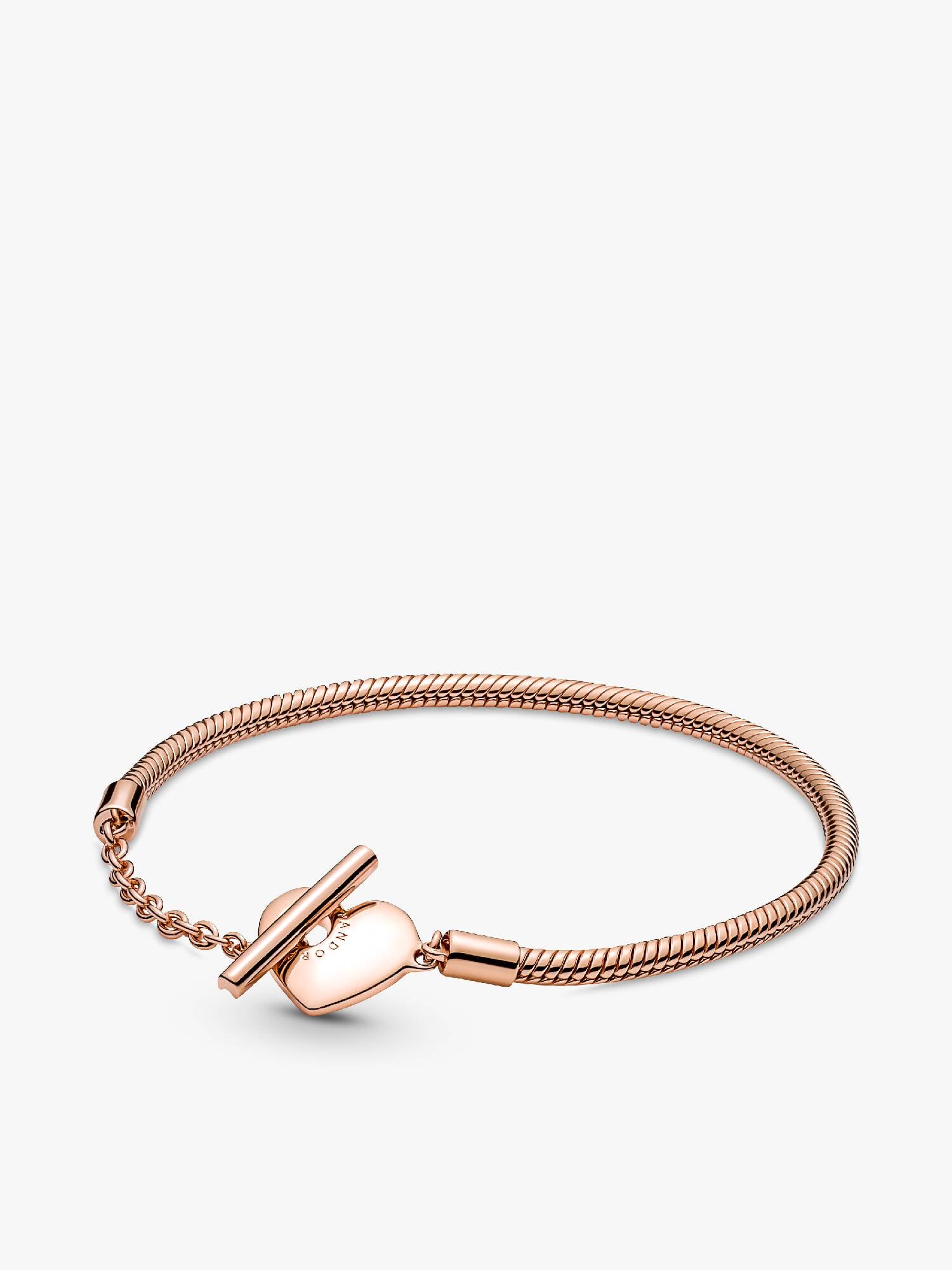 Pandora Moments Herz T-Verschluss Schlangen-Gliederarmband