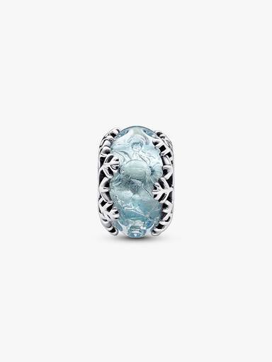 Winterblaue Schneeflocke Murano-Charm
