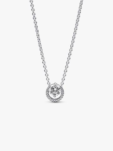 Funkelnder Runder Strahlenkranz Collier-Halskette