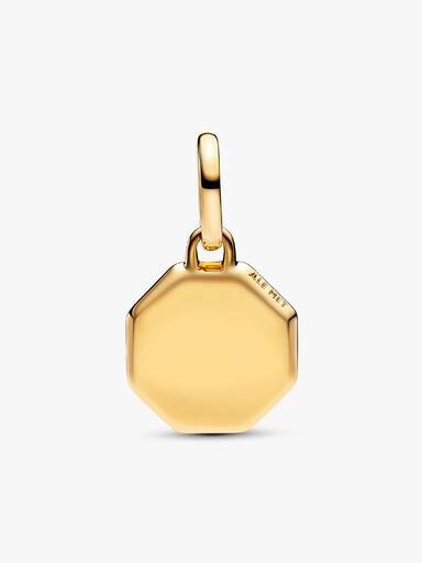 Blaues gravierbares Mini-Medaillon Charm