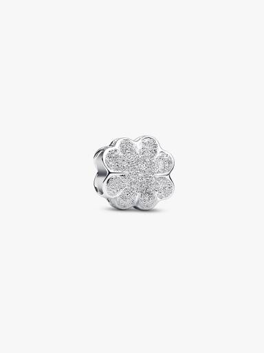 Strukturiertes Kleeblatt Mini-Charm