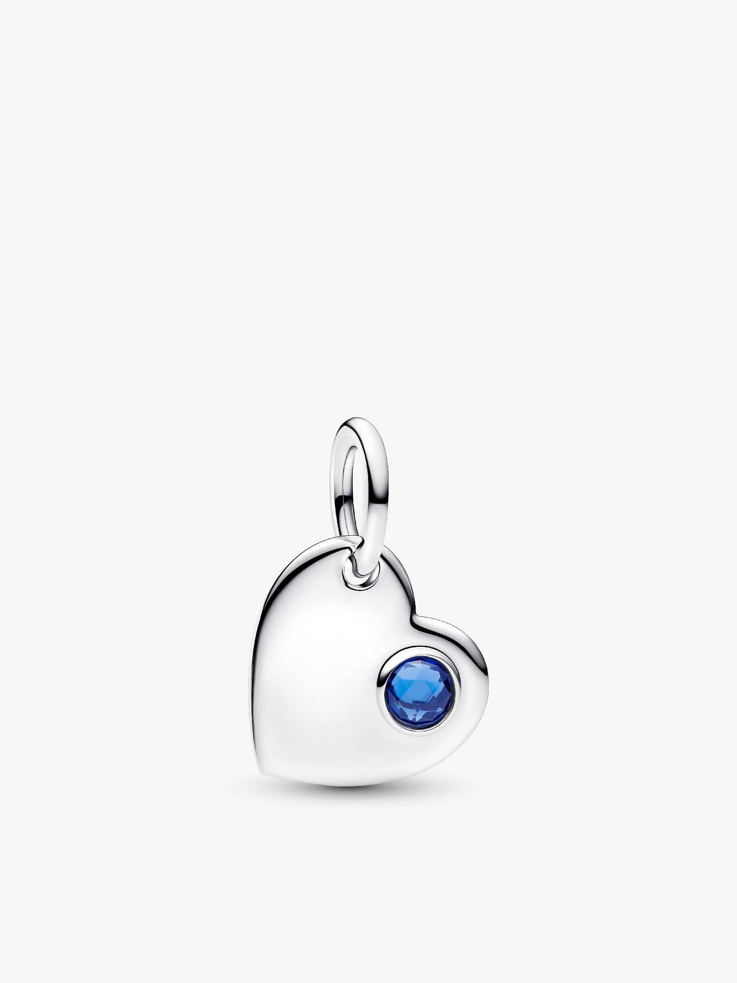 September Gravierbares Herz Blauer Stein Charm-Anhänger