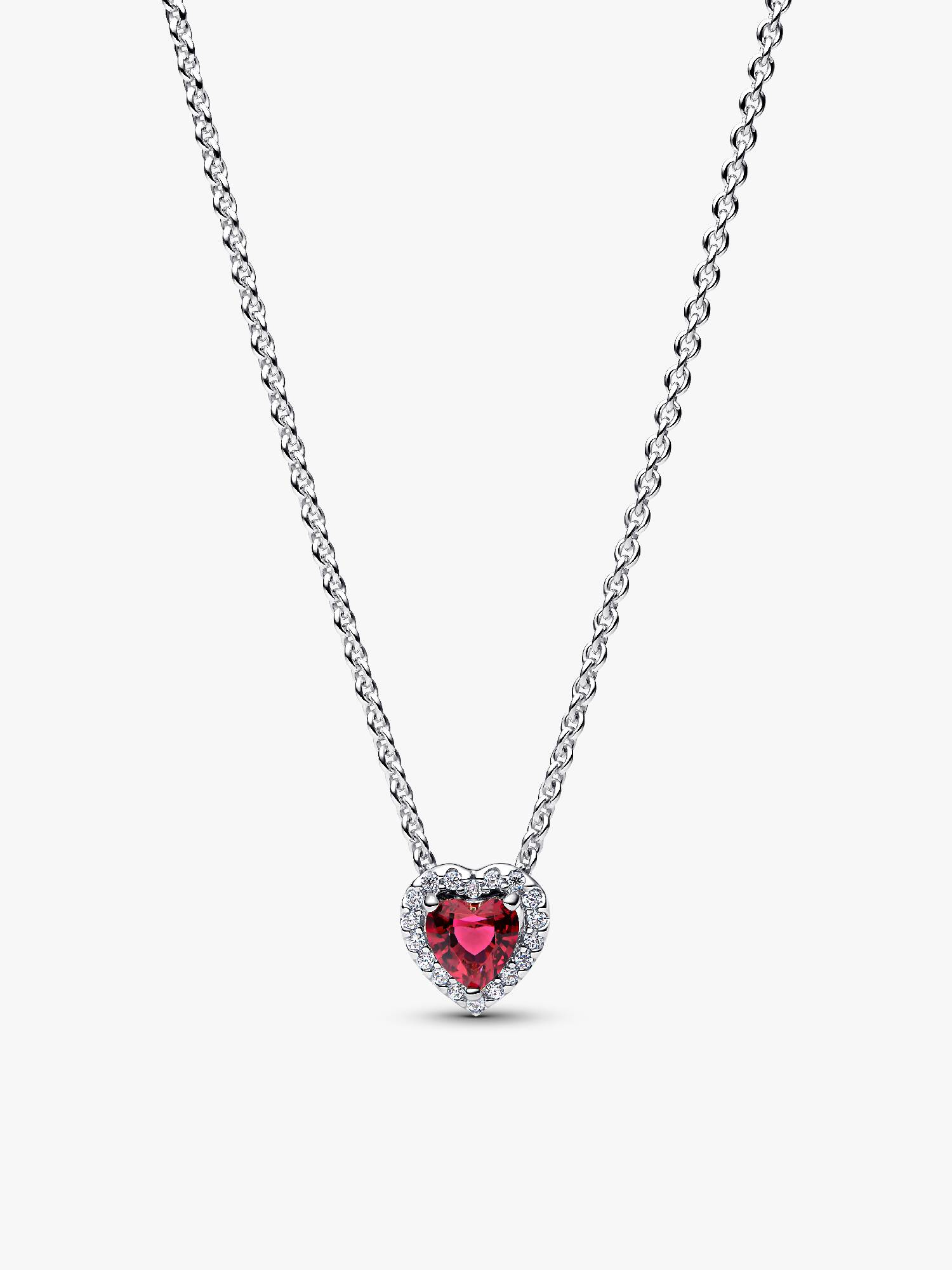 Erhabenes Rotes Herz Collier-Halskette