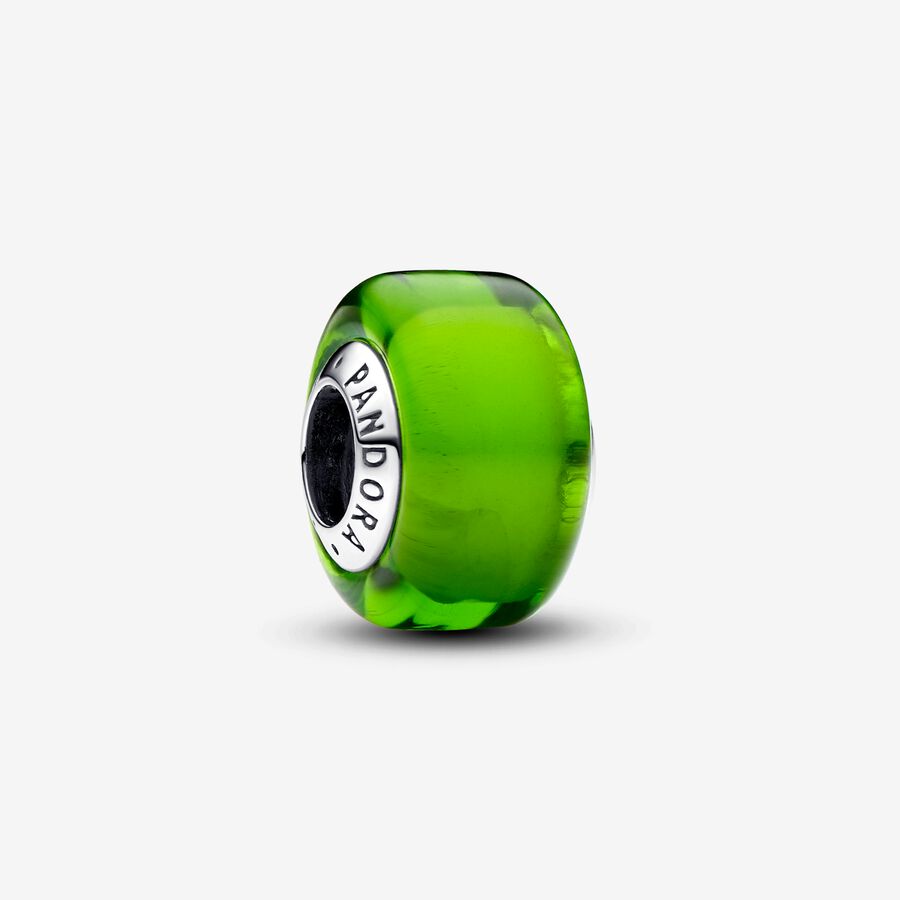 Grünes Murano-Glas Mini-Charm image number 0
