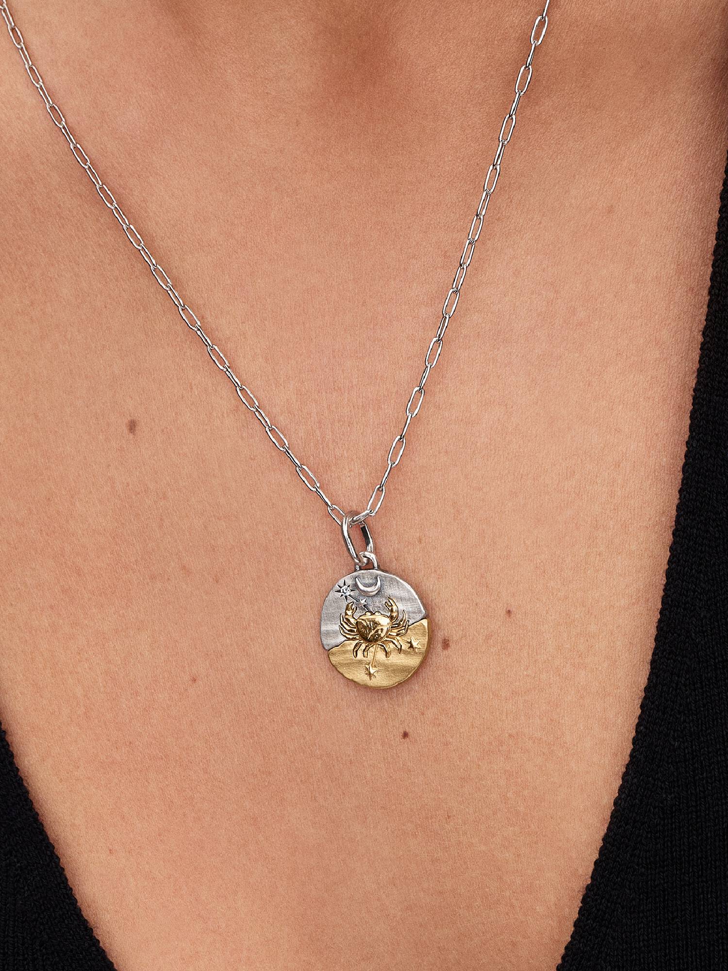 Sternzeichen Krebs Medaillon-Charm