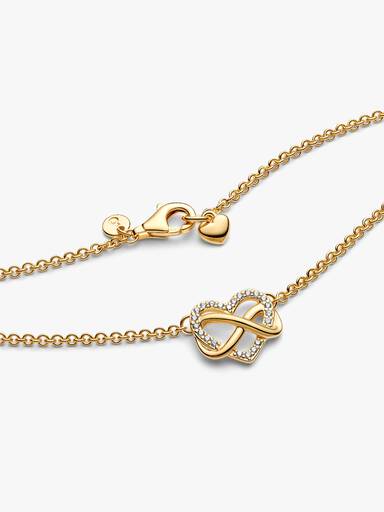 Funkelnde Unendlichkeits-Herz Collier-Halskette