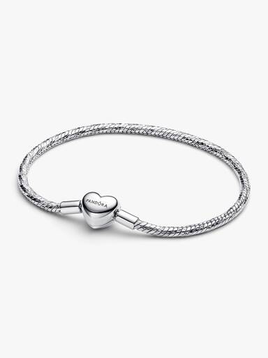 Facettiertes Schlangen-Gliederarmband mit Herzverschluss