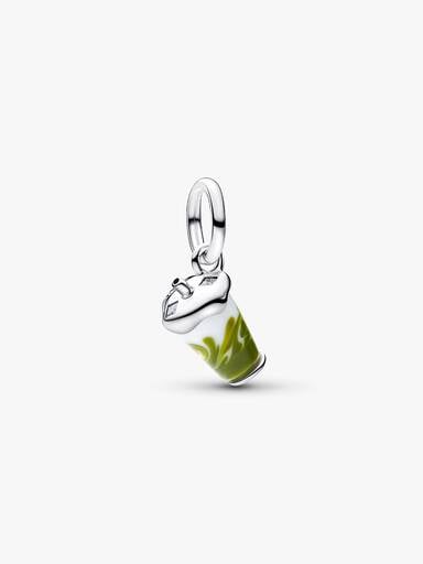 Iced Matcha Latte Murano-Glas Charm-Anhänger