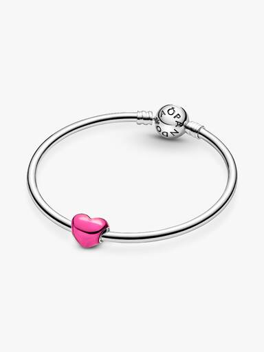 Metallic Rosafarbenes Herz Charm