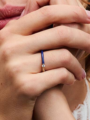 Pandora ME Pavé & Blau Doppelring