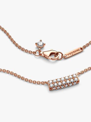 Pandora Timeless Doppelreihige Pavé-Stab Collier-Halskette