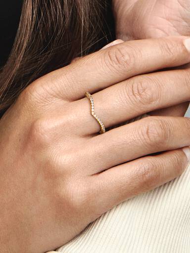 Funkelnder Wishbone Ring