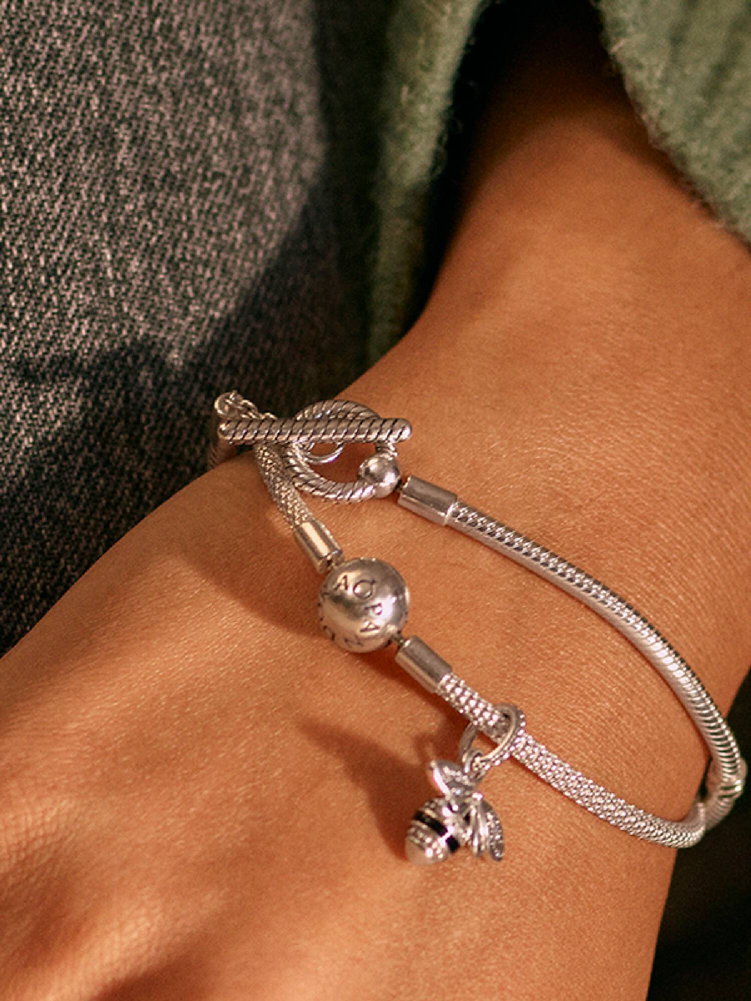 T-Verschluss Schlangen-Gliederarmband