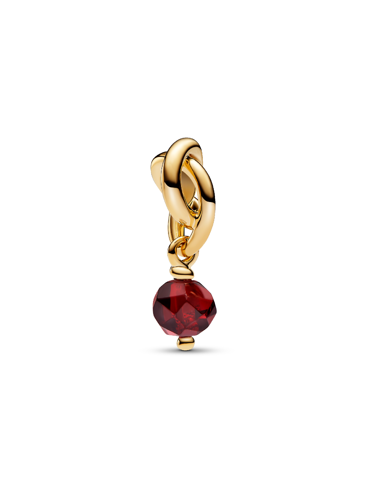 Facettierter echtroter Ewigkeitskreis Charm-Anhänger