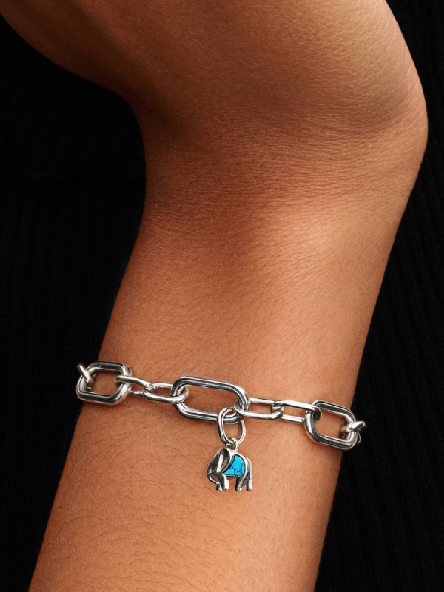 Türkisfarbener Elefant Mini-Charm-Anhänger