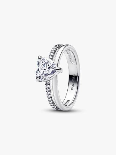 Doppelband Herz Ring