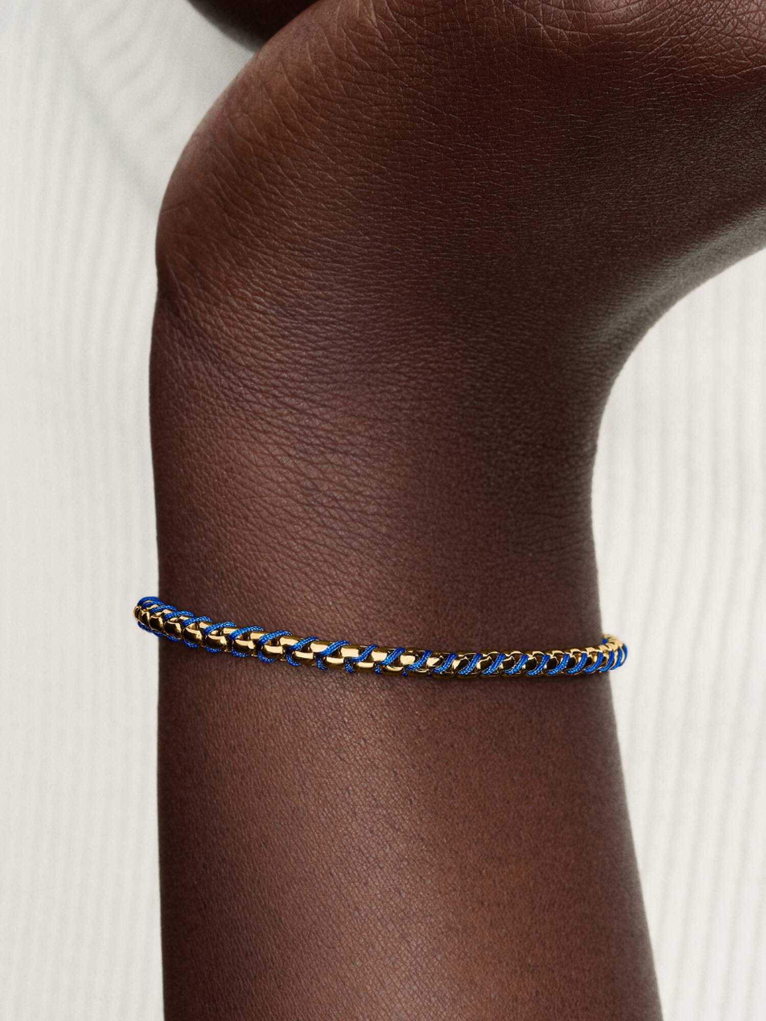 Blaue Kordel Kastenkette Armband