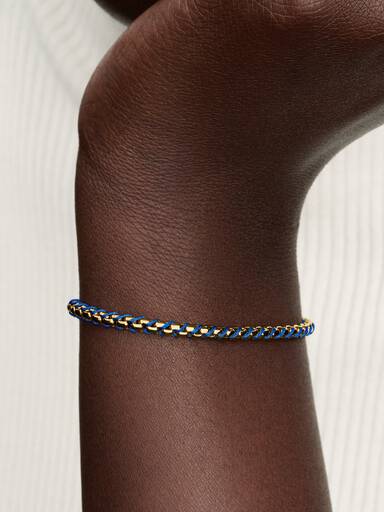 Blaue Kordel Kastenkette Armband