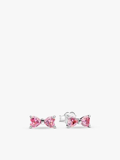 Glitzernde Rosa Schleife Ring Set