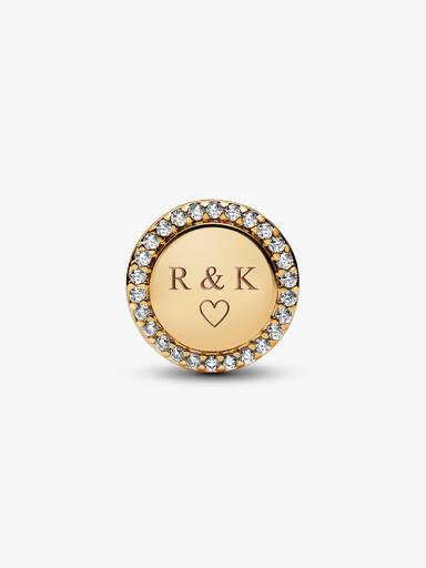 Gravierbarer Funkelnder Knopf Charm