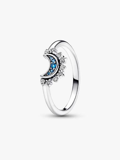 Himmlisch Funkelnder Blauer Mondring