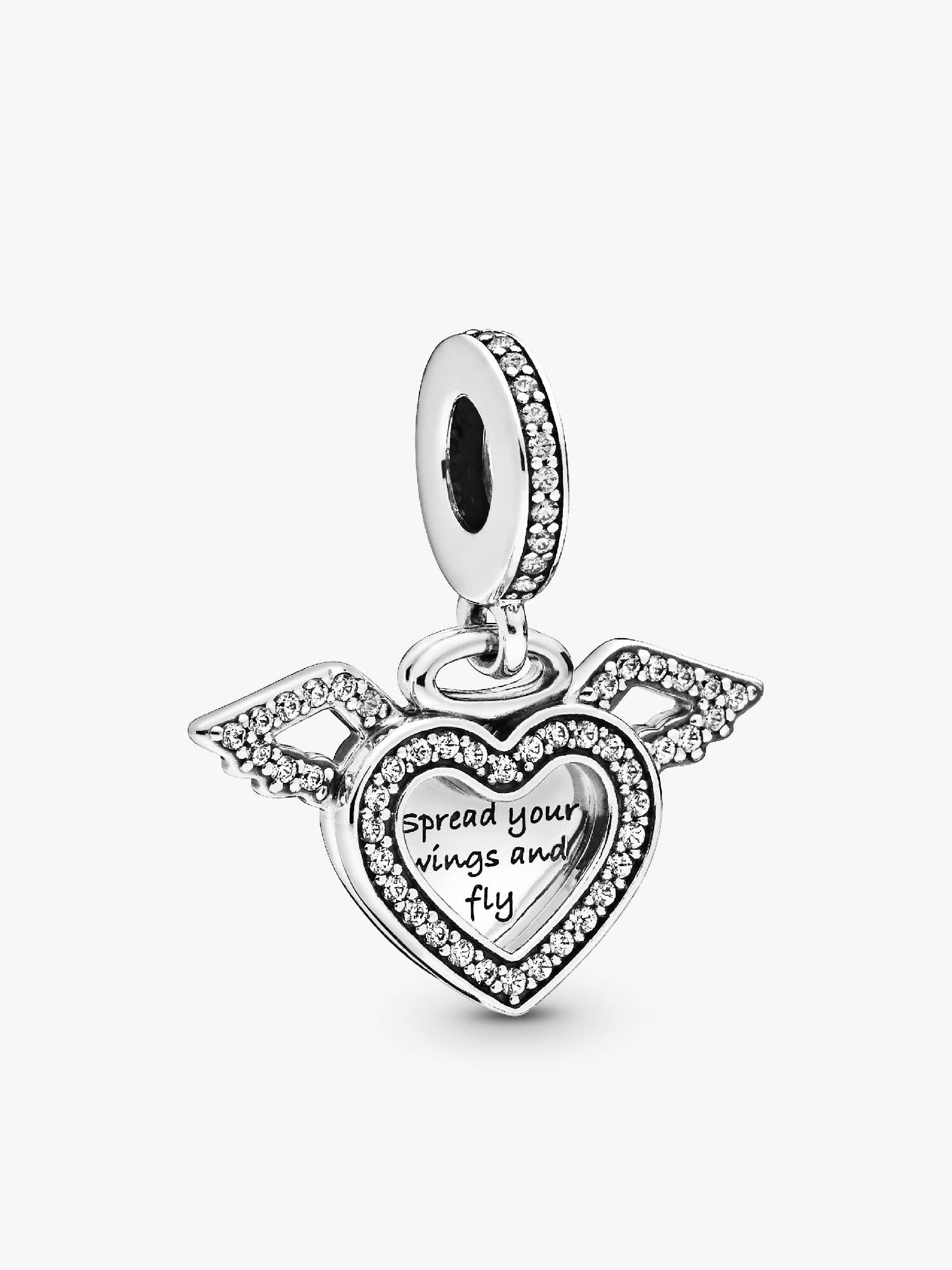 Herz und Engelsflügel Charm-Anhänger