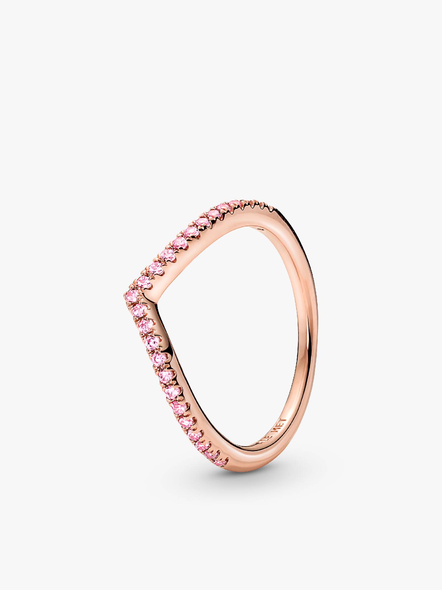 Pandora Timeless Wishbone Funkelnder Rosafarbener Ring