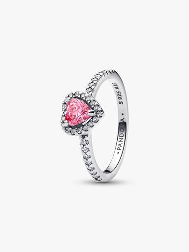Erhabenes Rosafarbenes Herz Ring