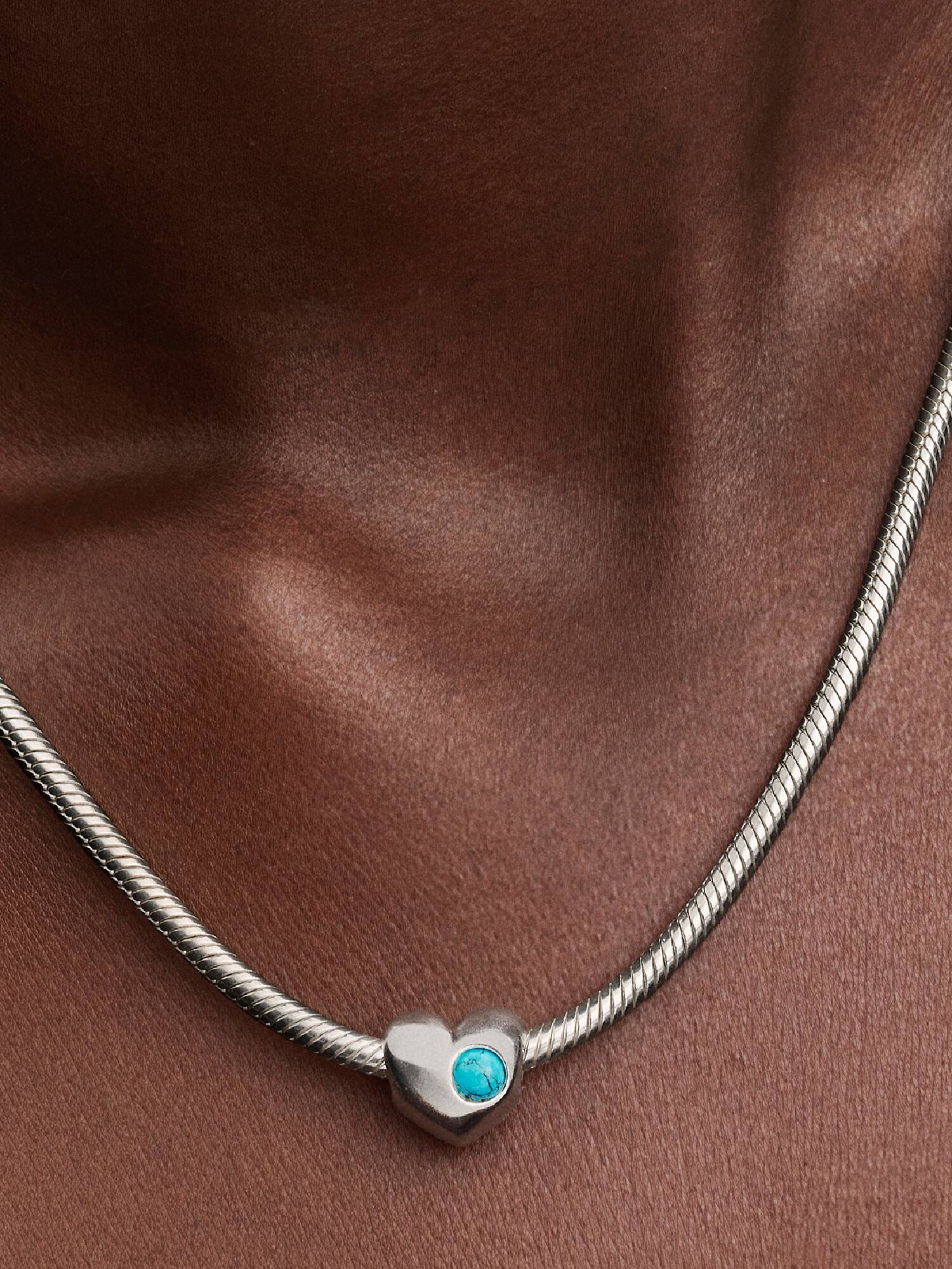 Gravierbares Türkisblauer Stein Herz-Charm