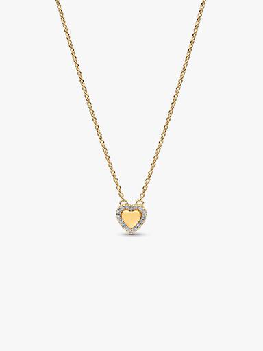 Gravierbares Herz Strahlenkranz Collier-Halskette