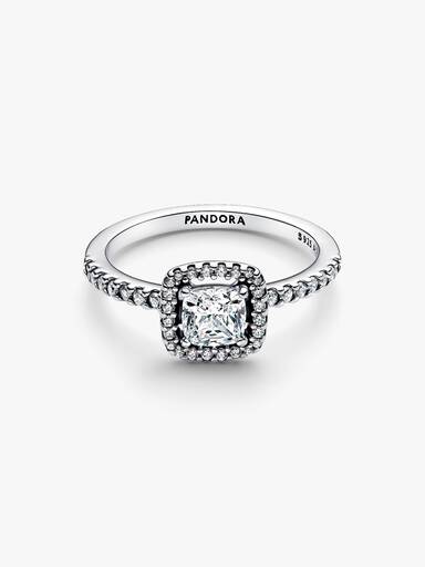 Funkelnder Quadratischer Strahlenkranz Ring