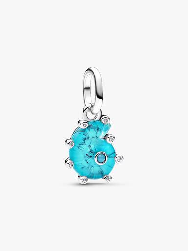 Blaue Murano-Glas Meeresschnecke Charm-Anhänger